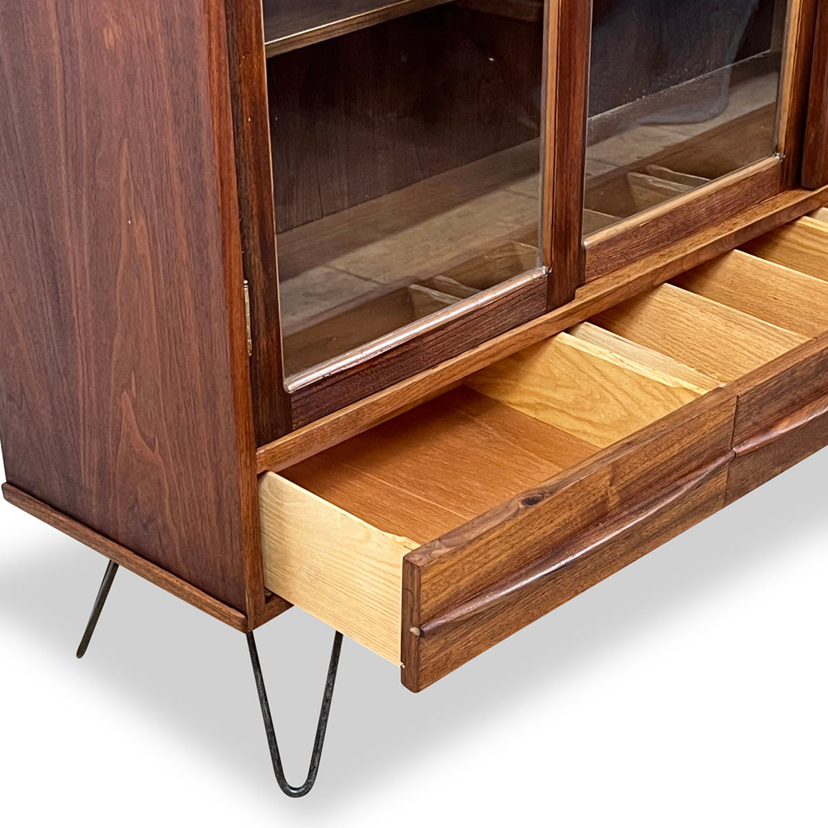 Walnut Bookcase with Drawers