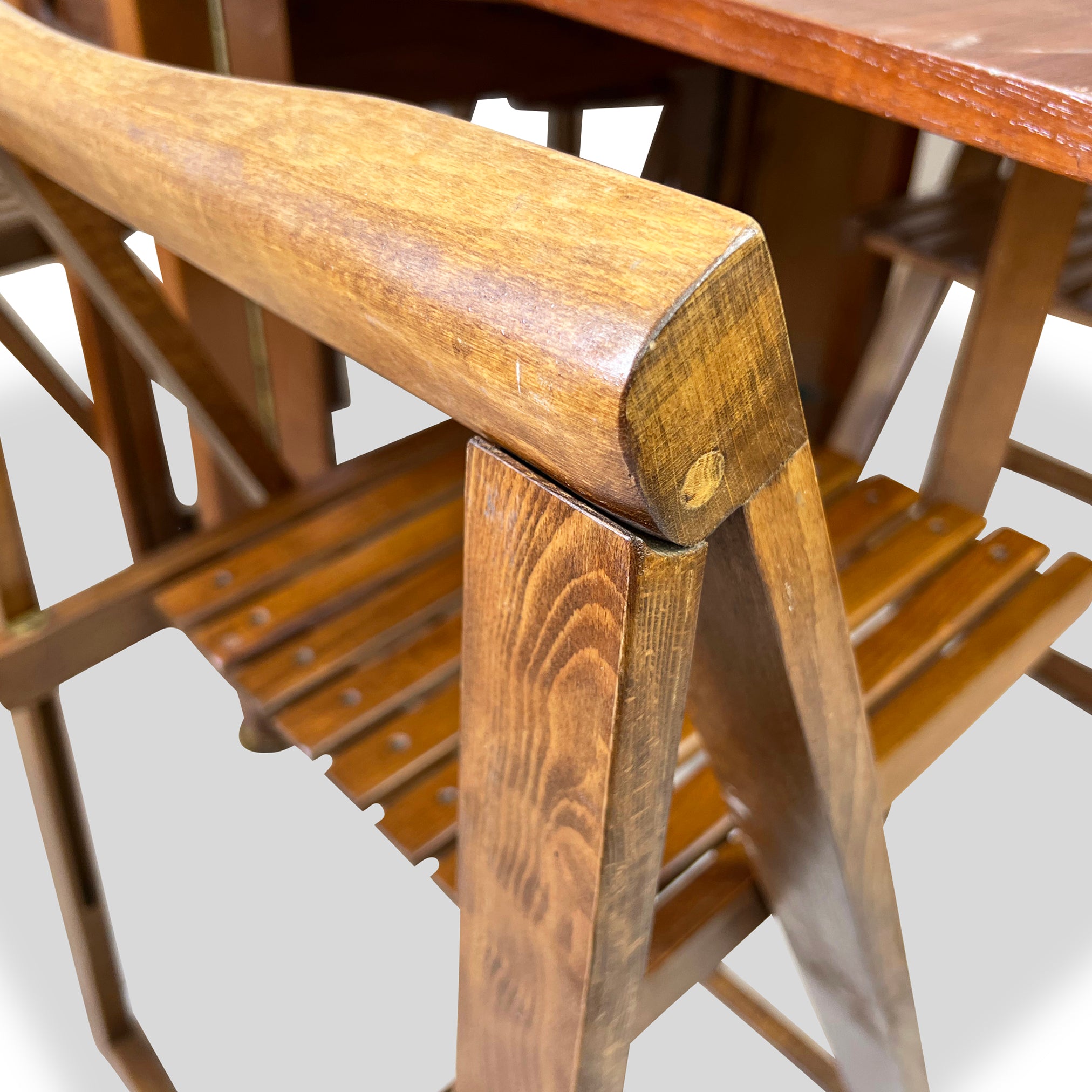 Vintage teak folding table and chairs discount