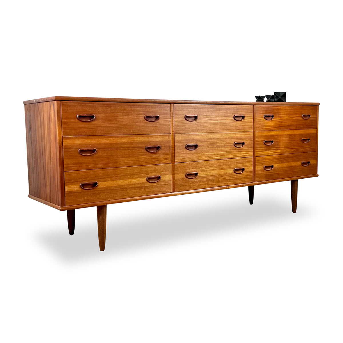 Teak Nine Drawer Dresser