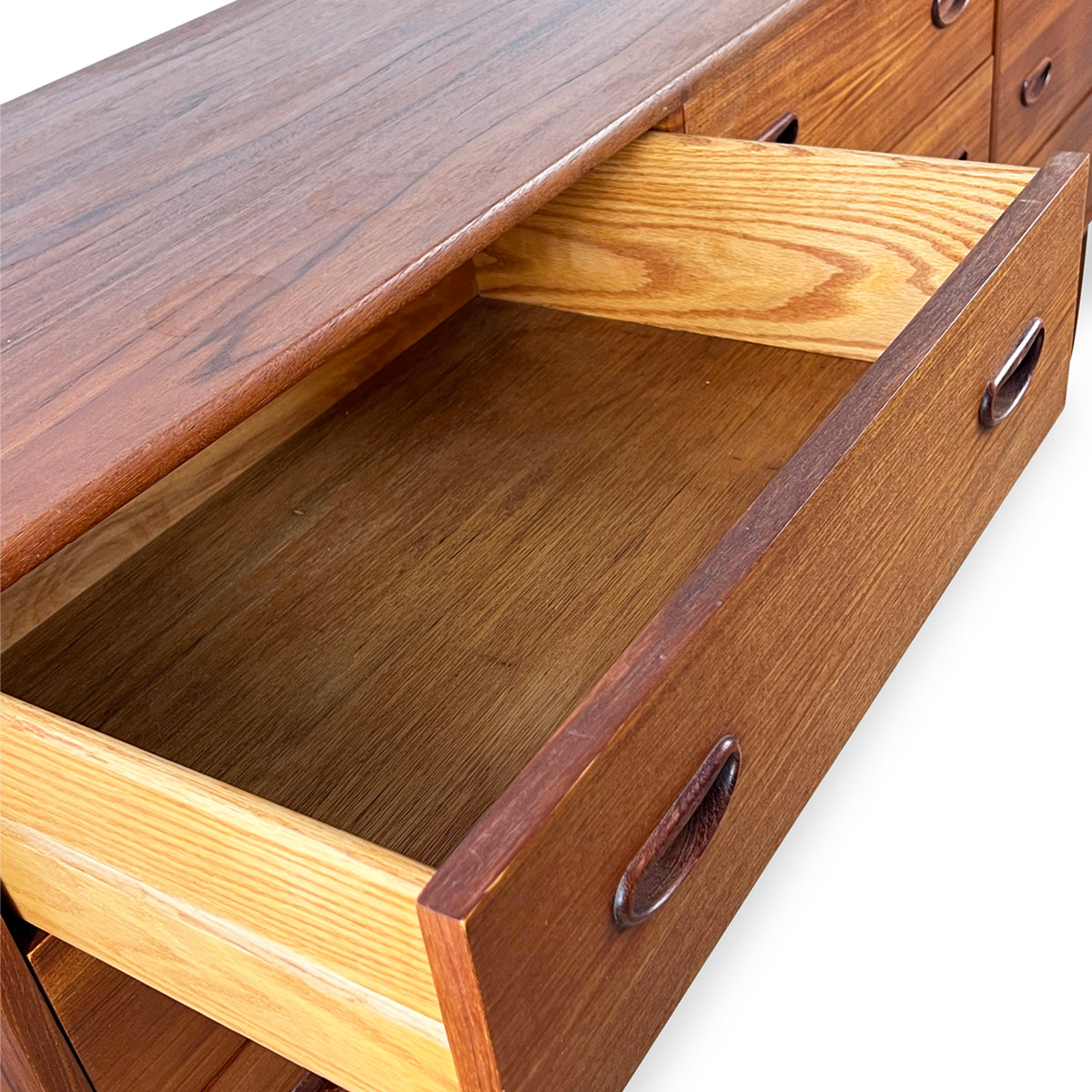 Teak Nine Drawer Dresser
