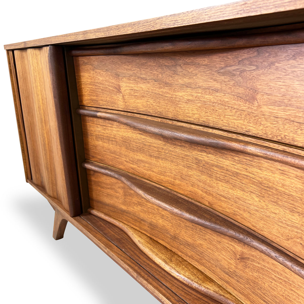 Walnut Dresser with Sliding Doors