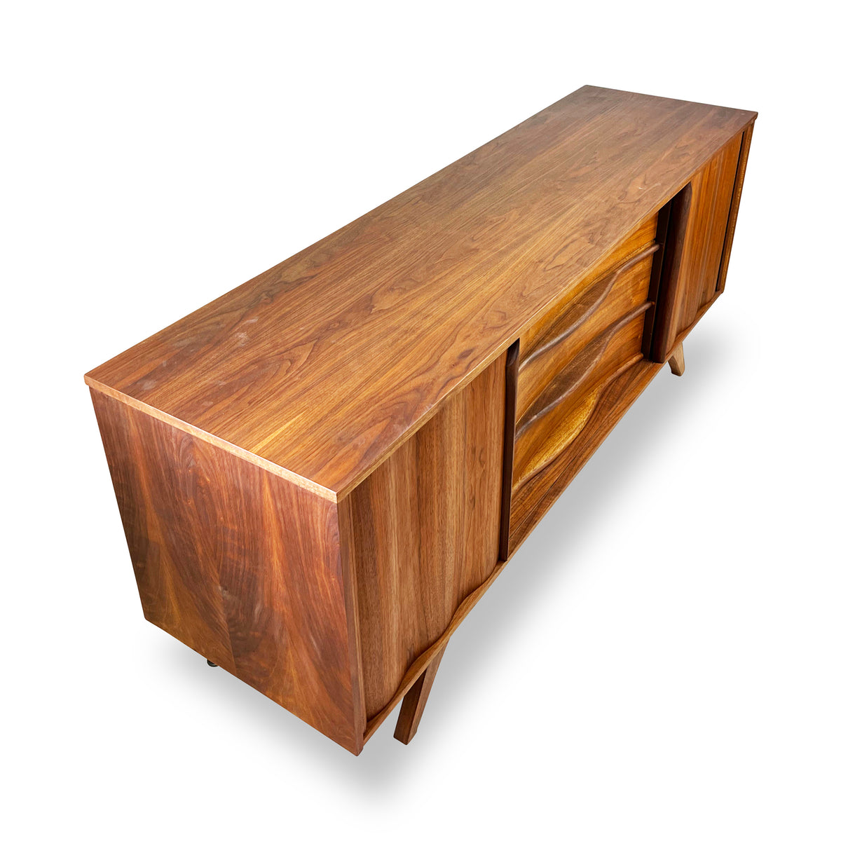 Walnut Dresser with Sliding Doors