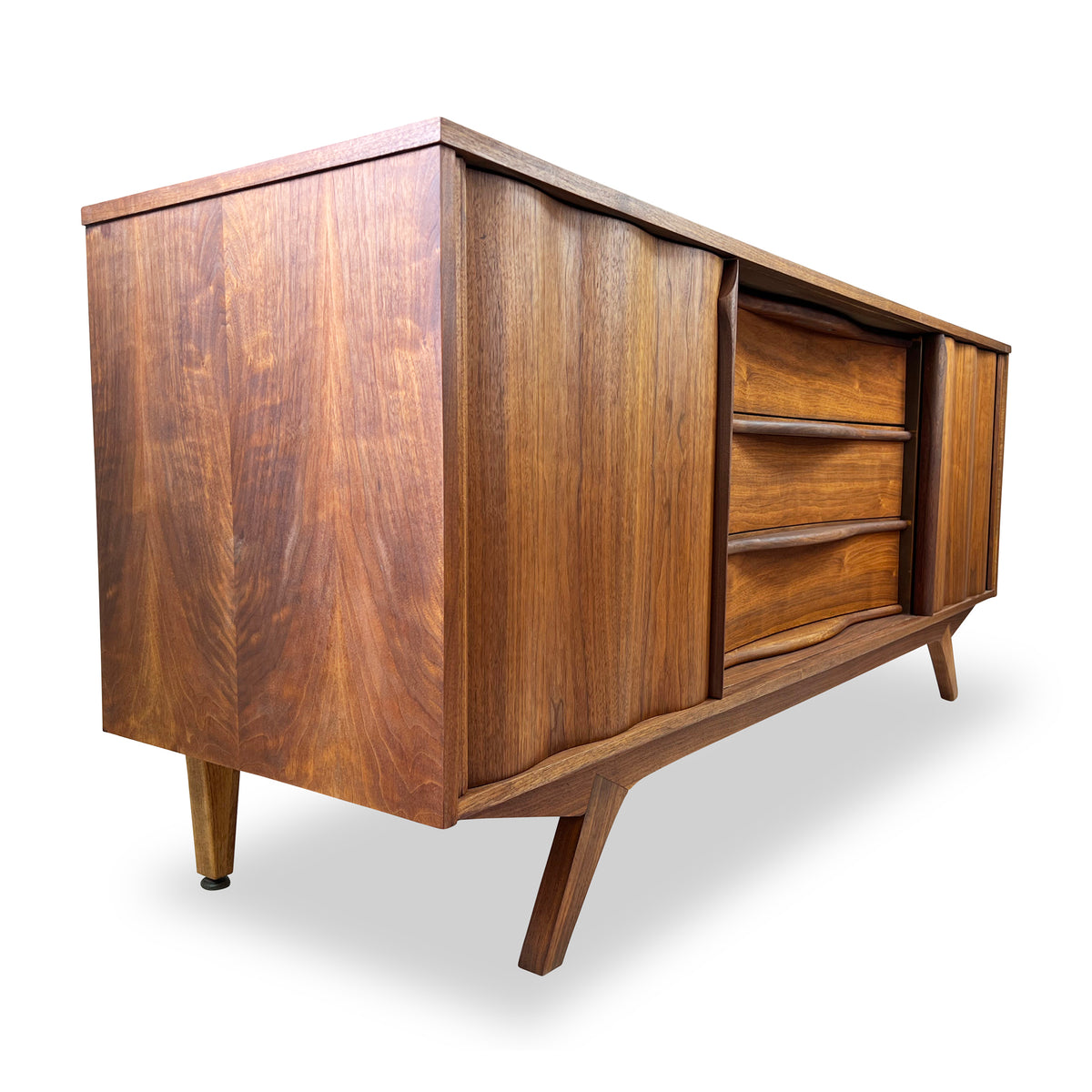 Walnut Dresser with Sliding Doors