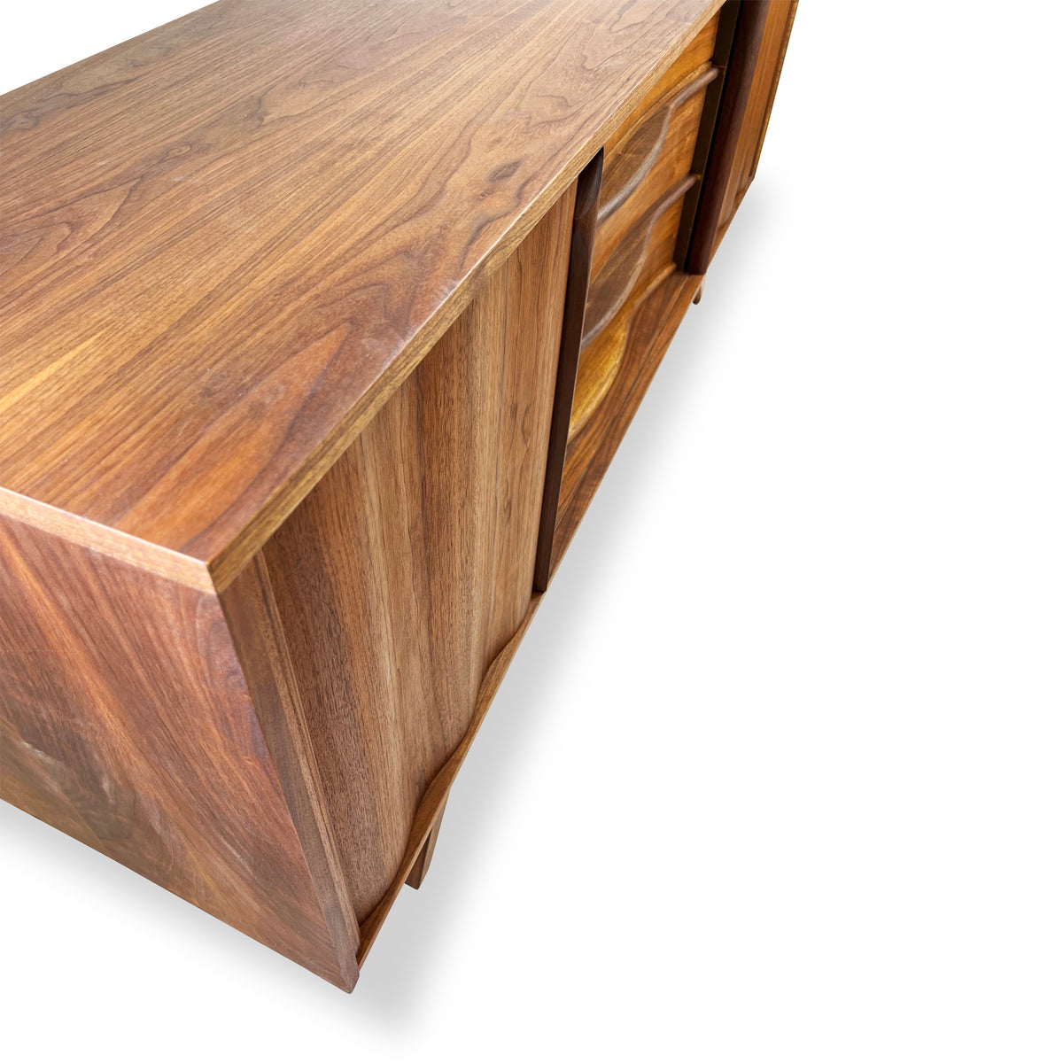 Walnut Dresser with Sliding Doors
