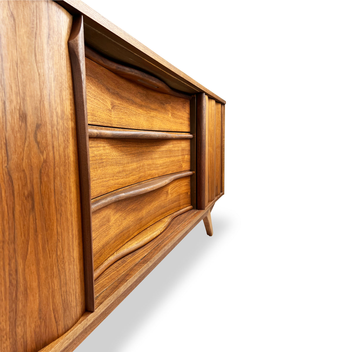 Walnut Dresser with Sliding Doors