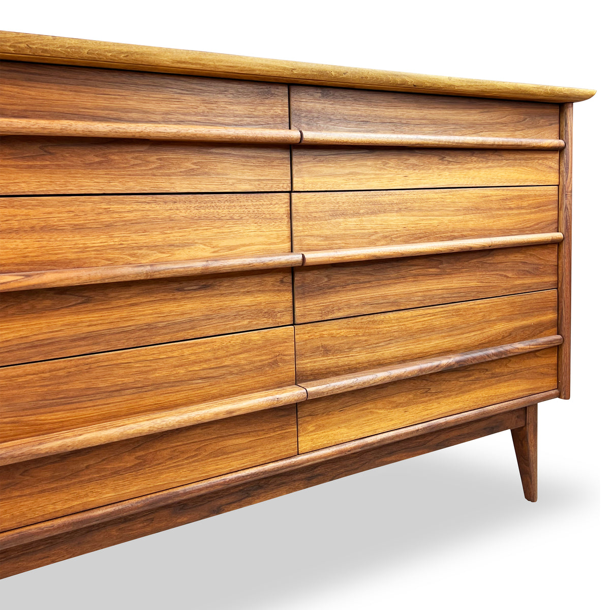 Walnut Nine Drawer Dresser by Gibbard