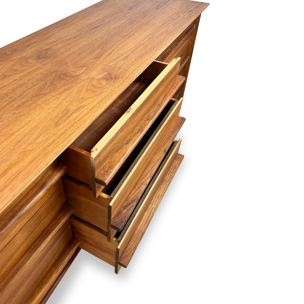 Walnut Nine Drawer Dresser by Gibbard