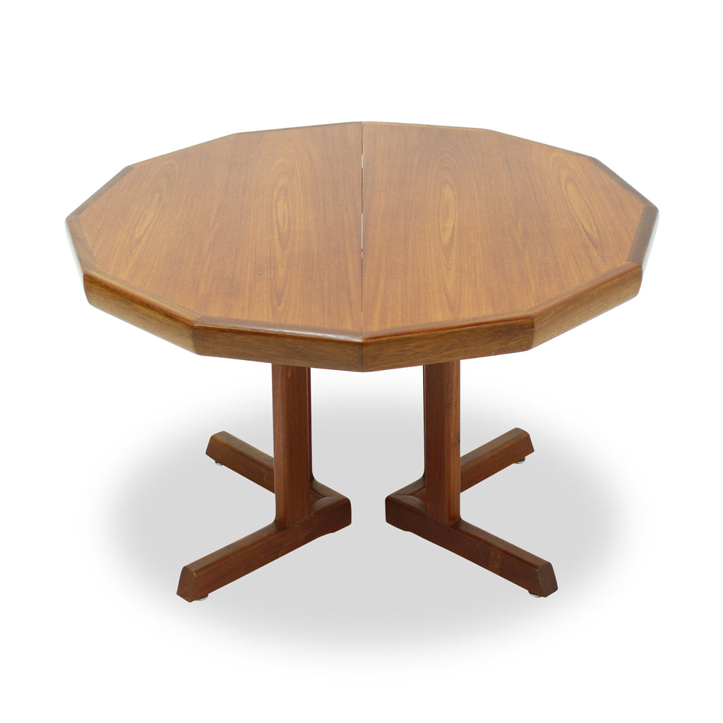 Vintage Teak Pedestal Dining Table