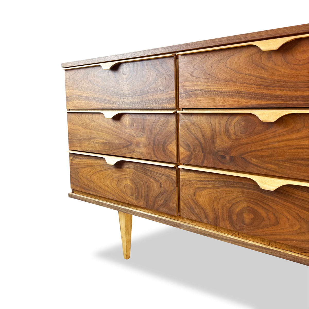 Vintage Walnut Nine Drawer Dresser