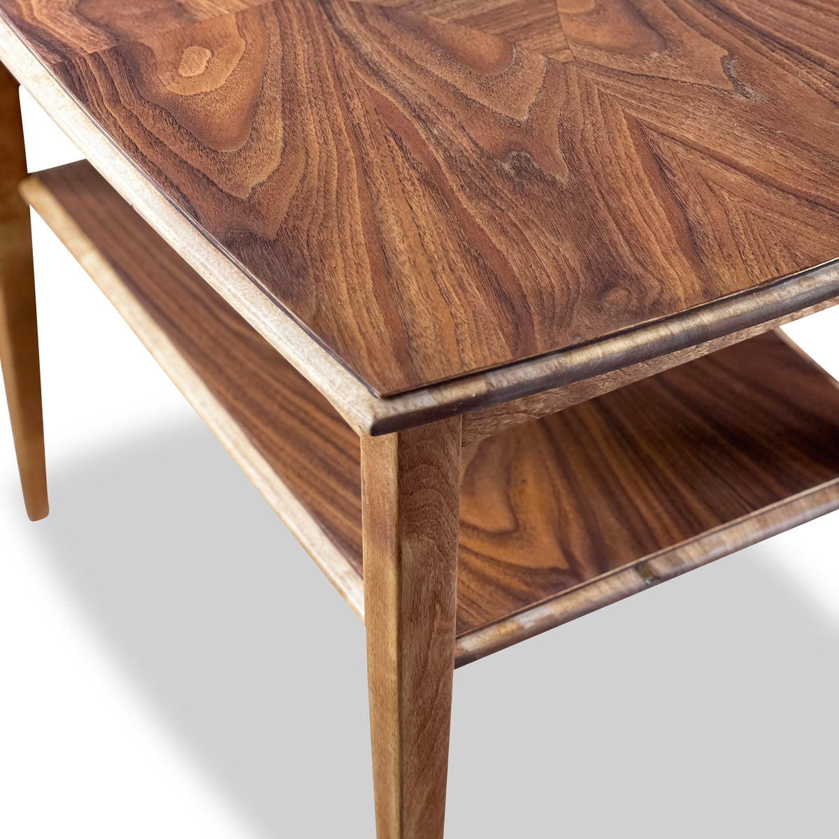 Walnut and Birch Side Table