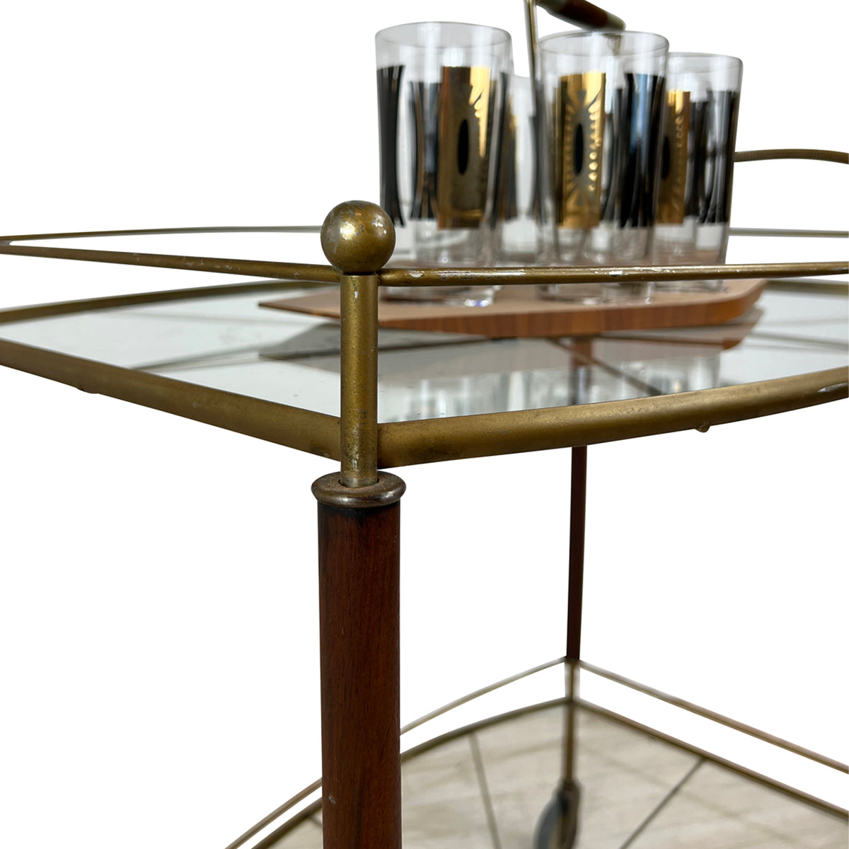 Brass and Glass Vintage Bar Cart