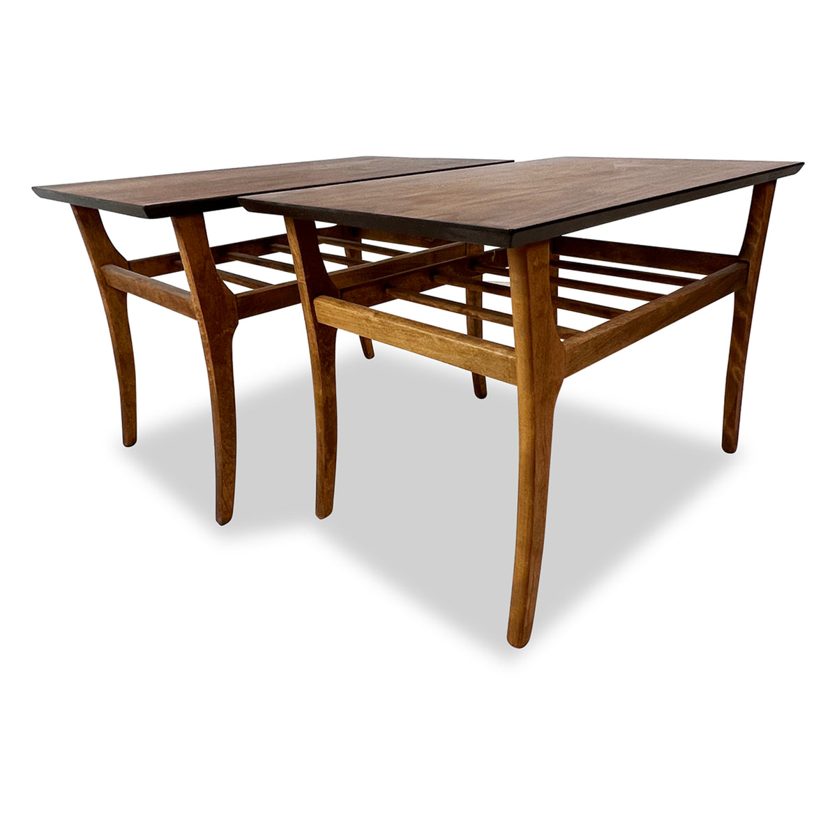 Walnut and Birch Side Tables