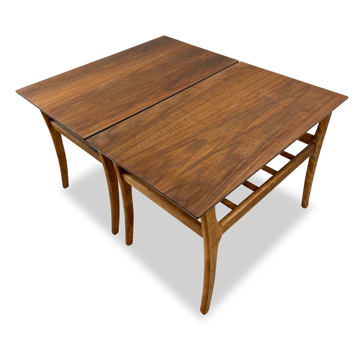 Walnut and Birch Side Tables