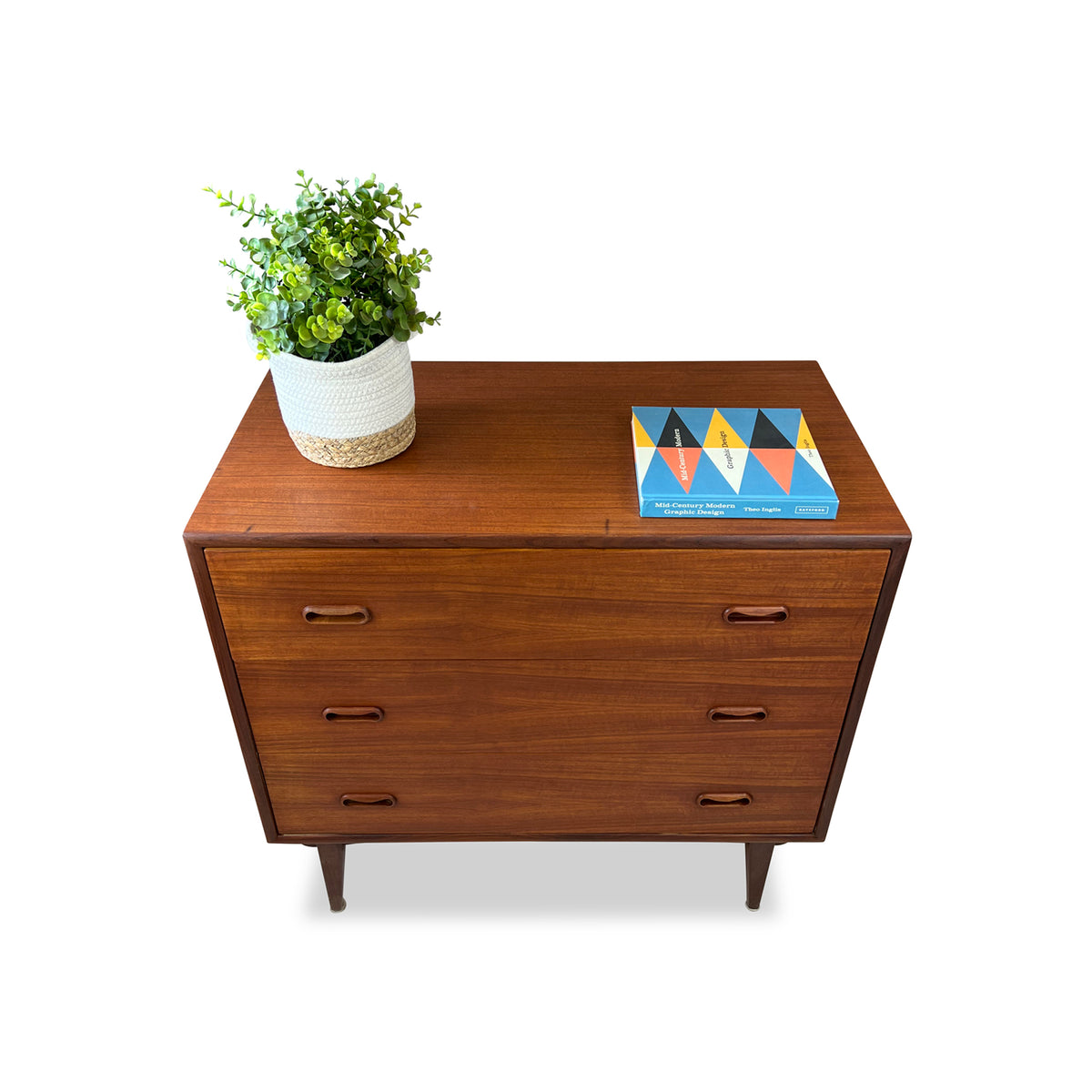 Teak Three Drawer Dresser
