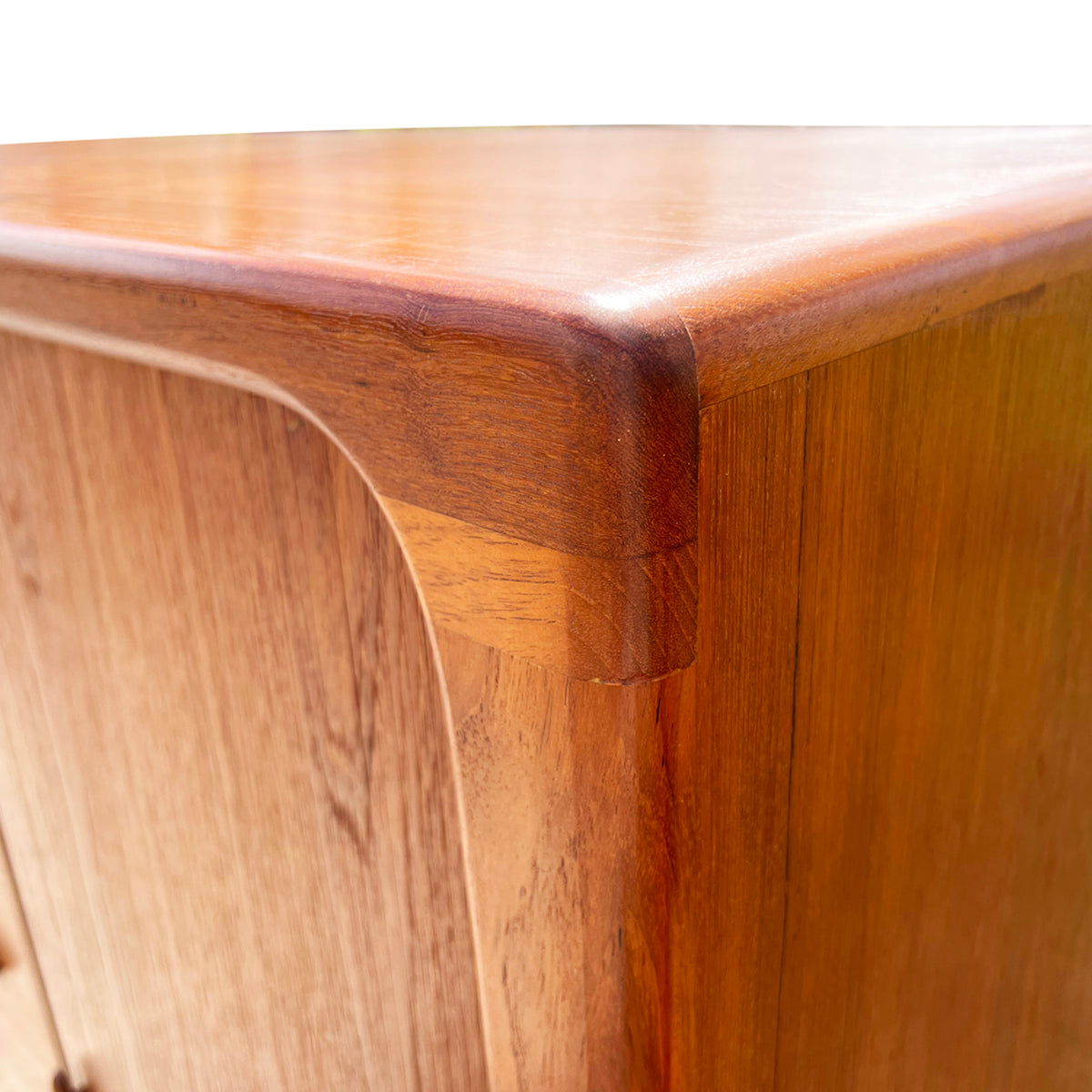Teak Tambour Door Upright Dresser by Dyrlund
