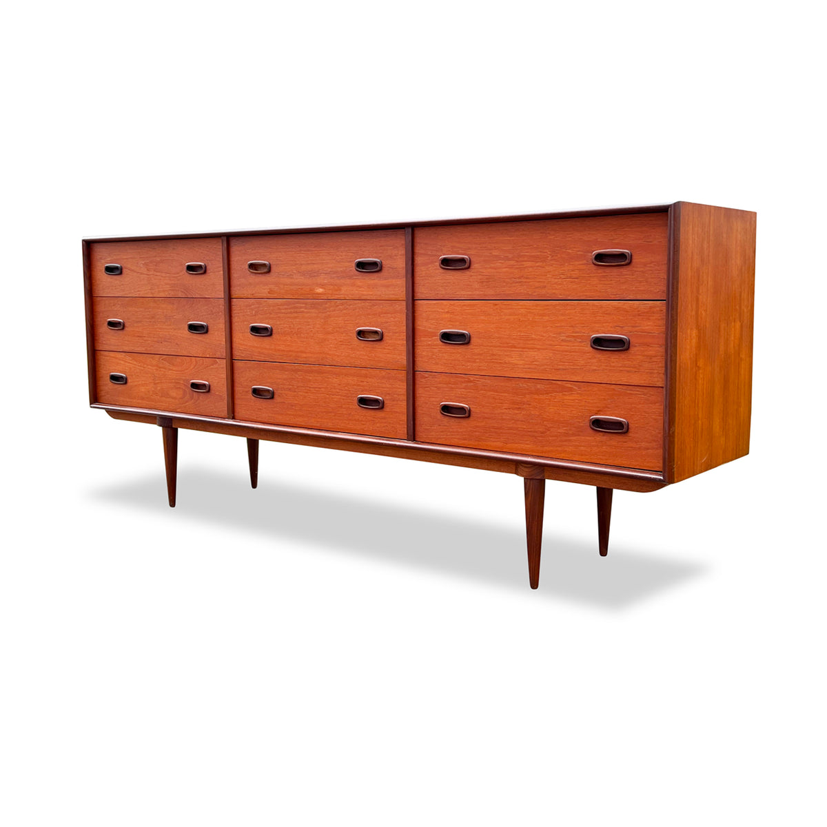 Teak Nine Drawer Dresser