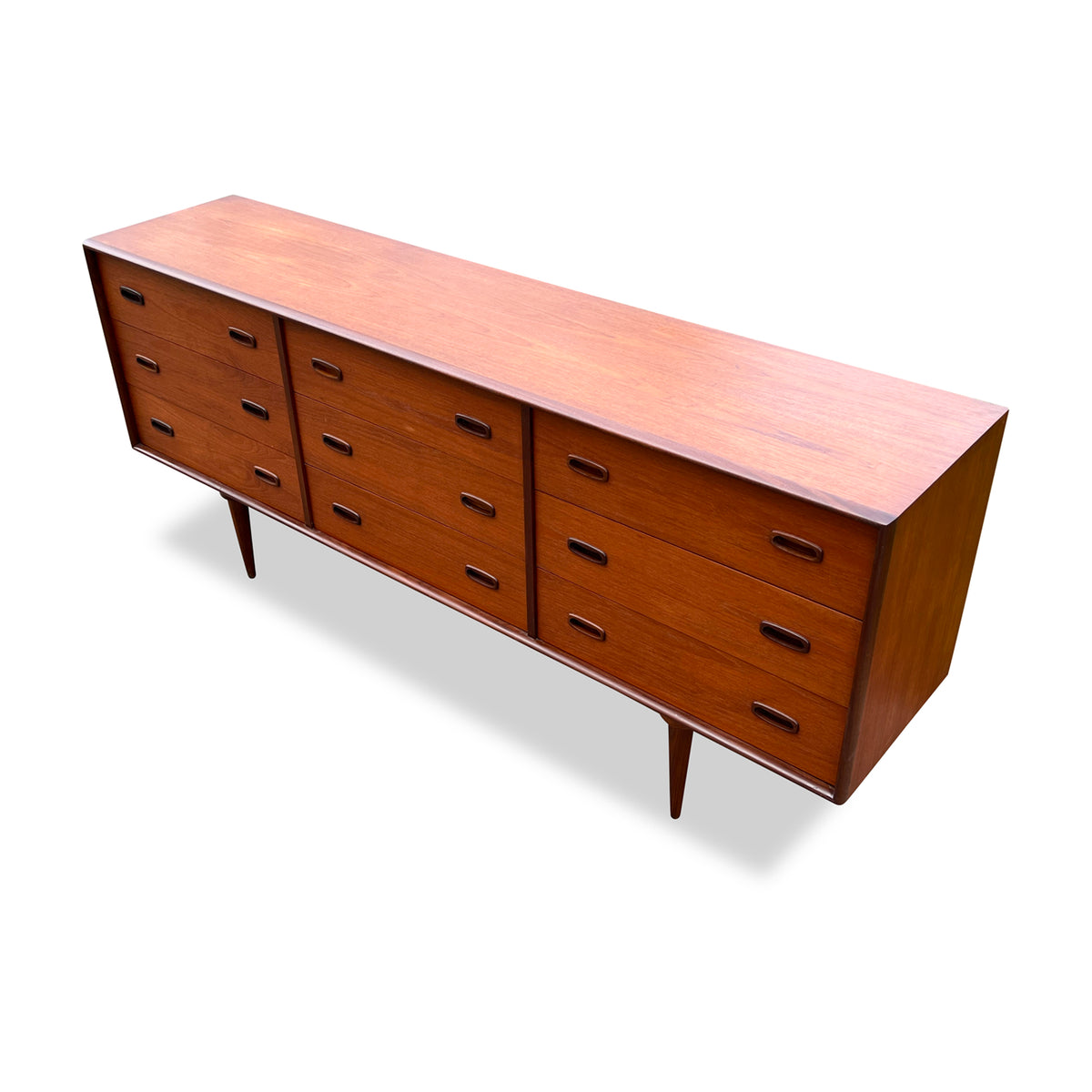 Teak Nine Drawer Dresser