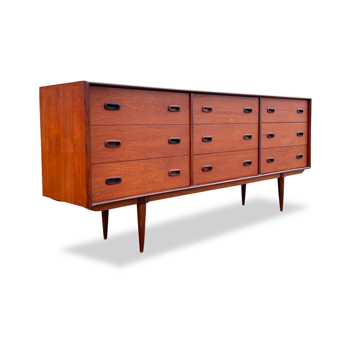 Teak Nine Drawer Dresser