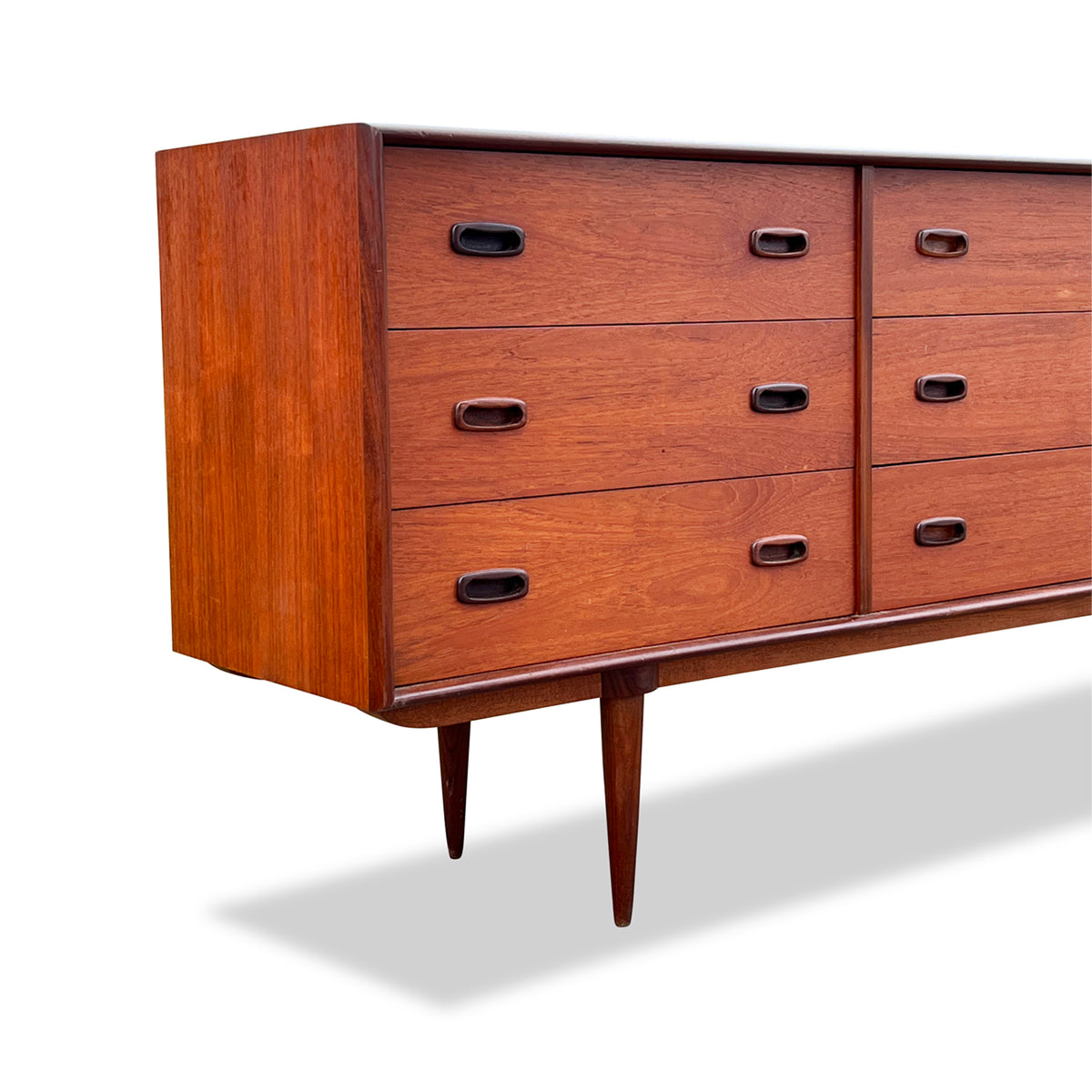 Teak Nine Drawer Dresser