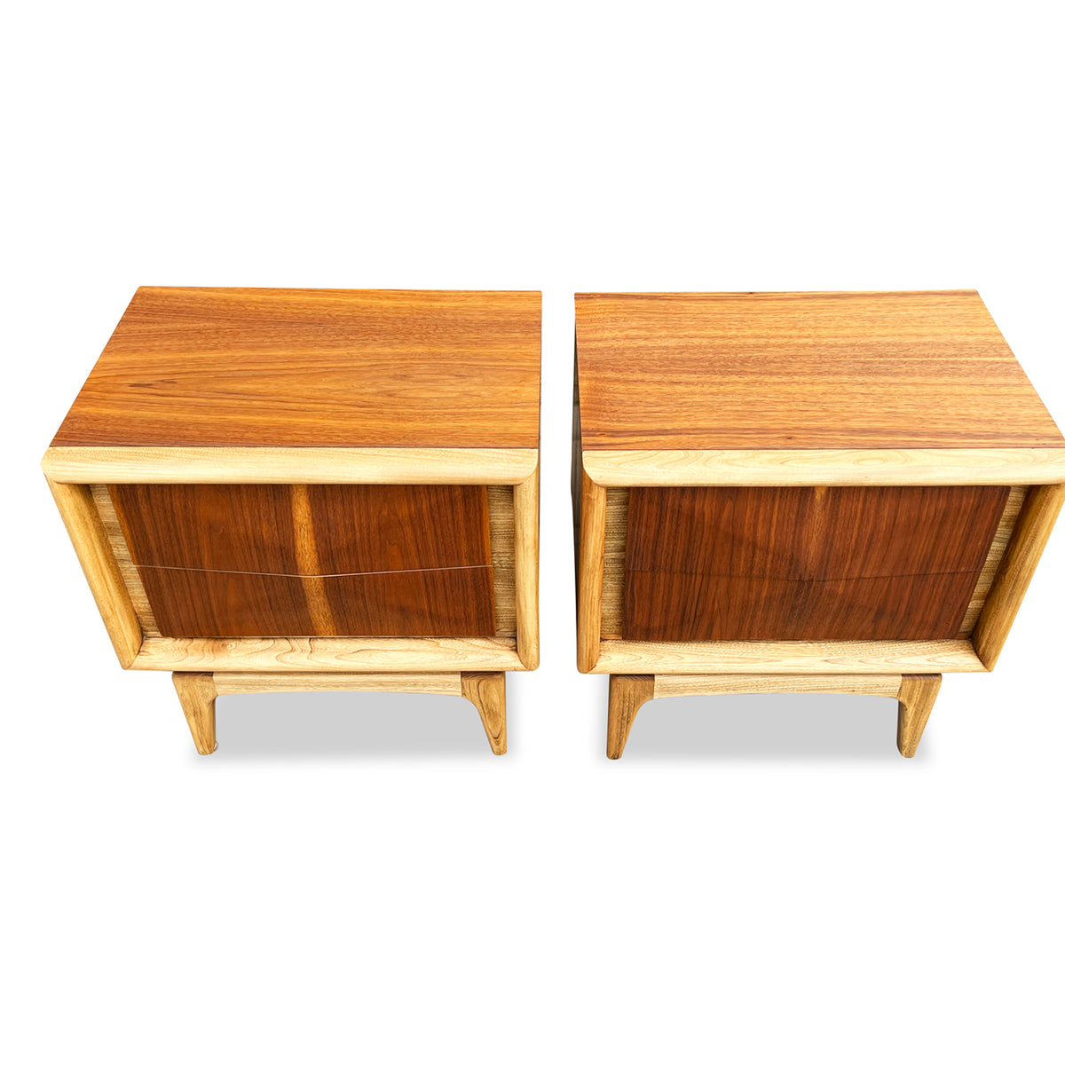 Walnut Diamond Nightstands by United Furniture