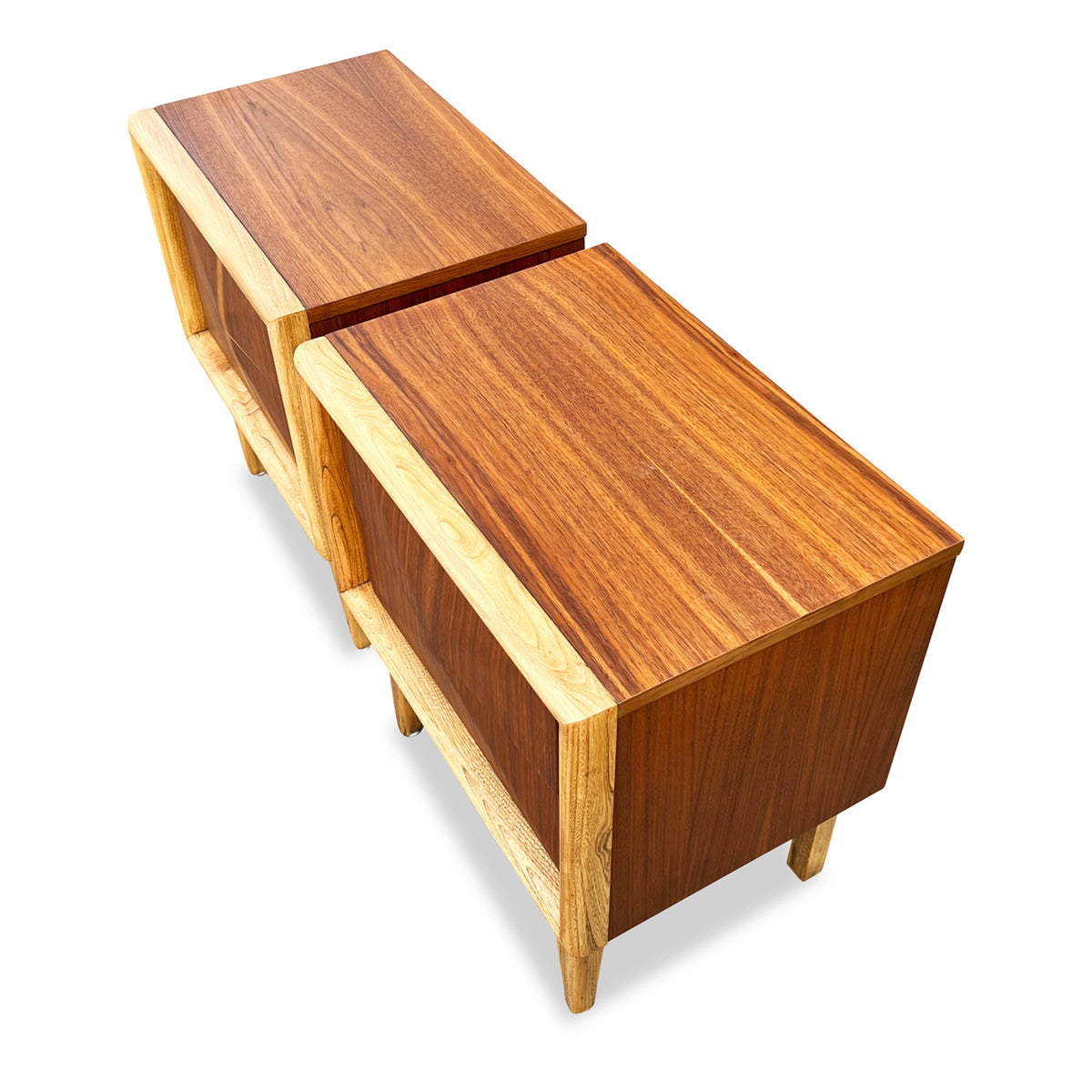 Walnut Diamond Nightstands by United Furniture