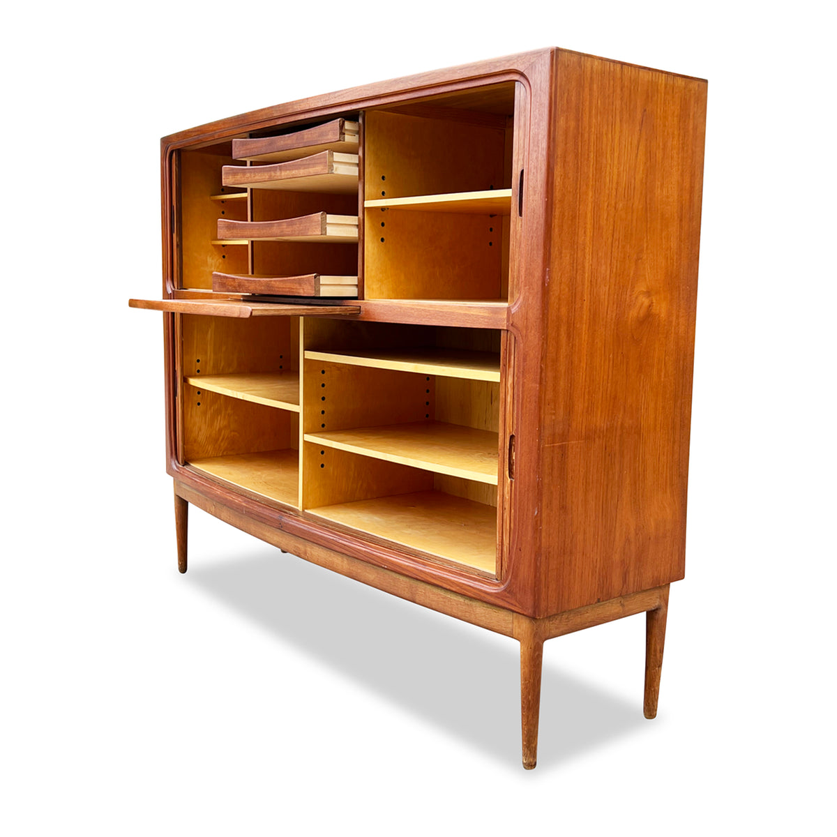 Mid Century Tambour Door Bar Cabinet