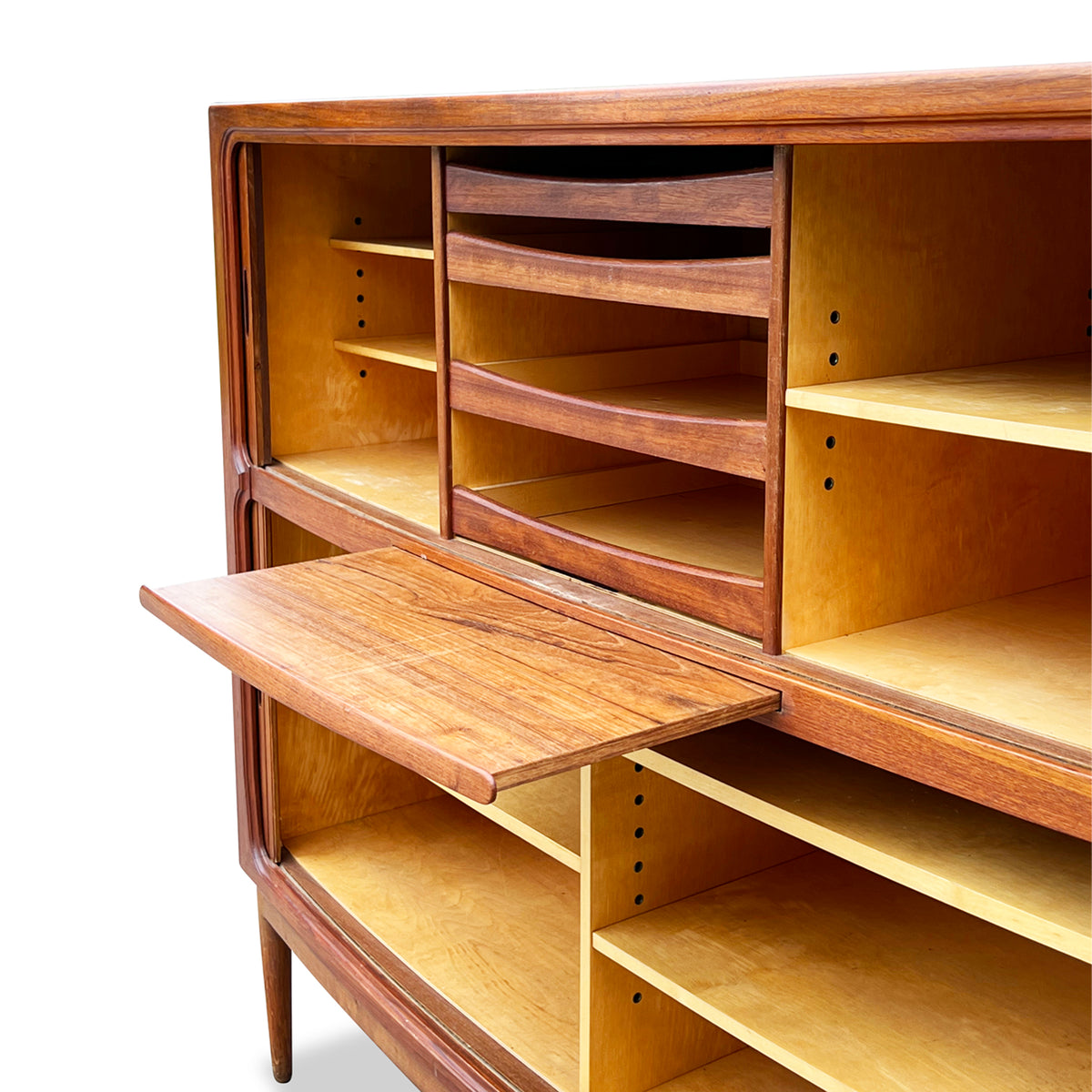 Mid Century Tambour Door Bar Cabinet