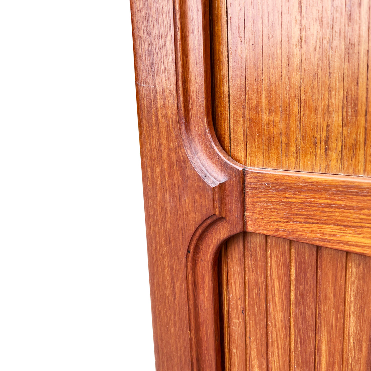 Mid Century Tambour Door Bar Cabinet