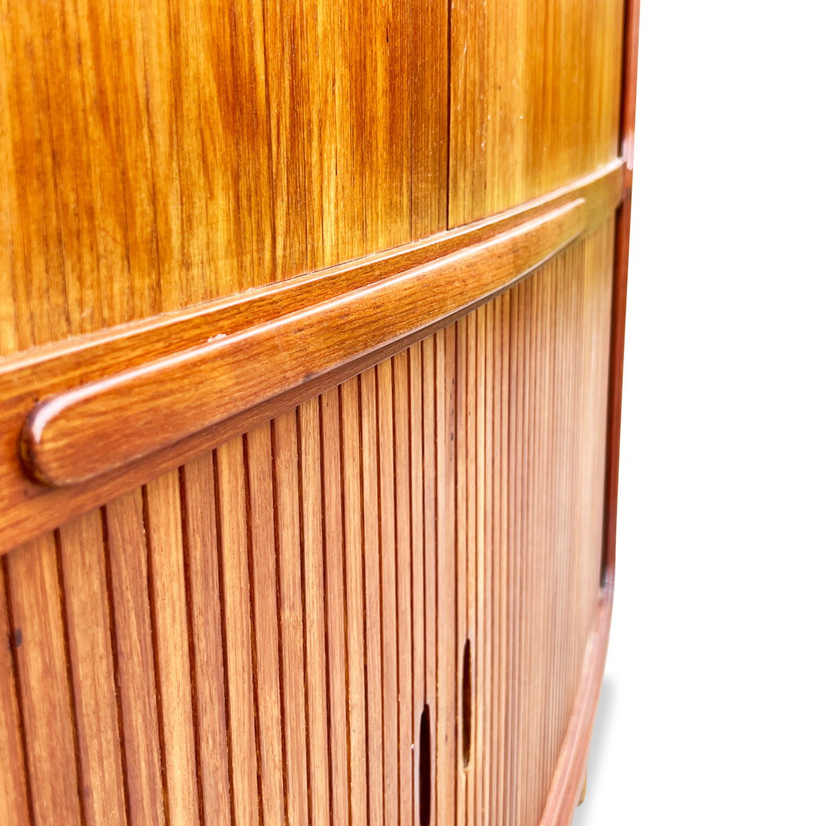 Mid Century Tambour Door Bar Cabinet