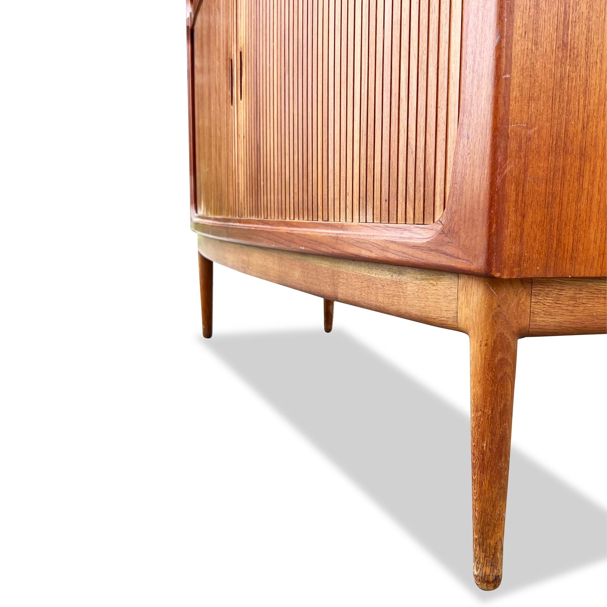 Mid Century Tambour Door Bar Cabinet Decade Five Furniture Co