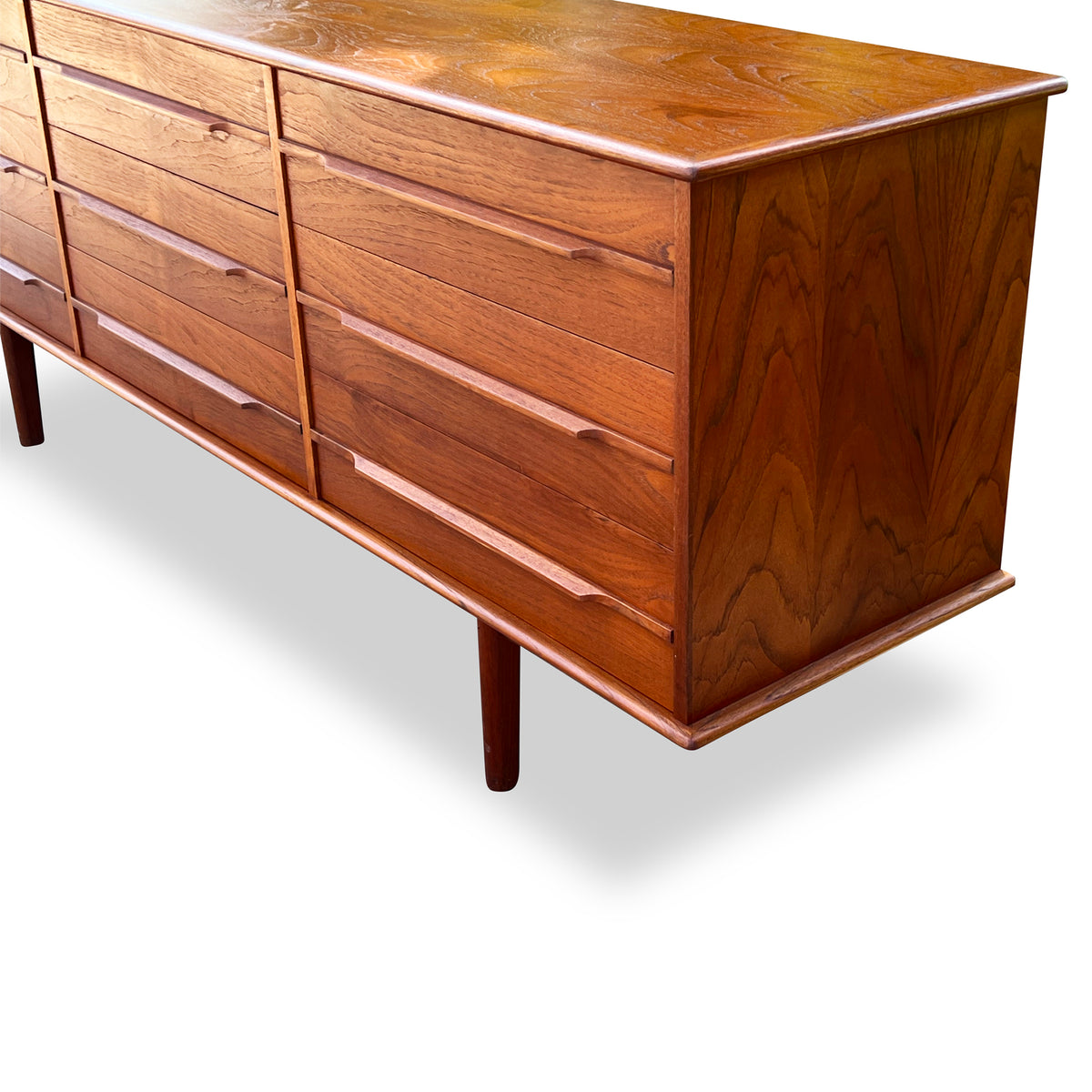 Teak Nine Drawer Dresser