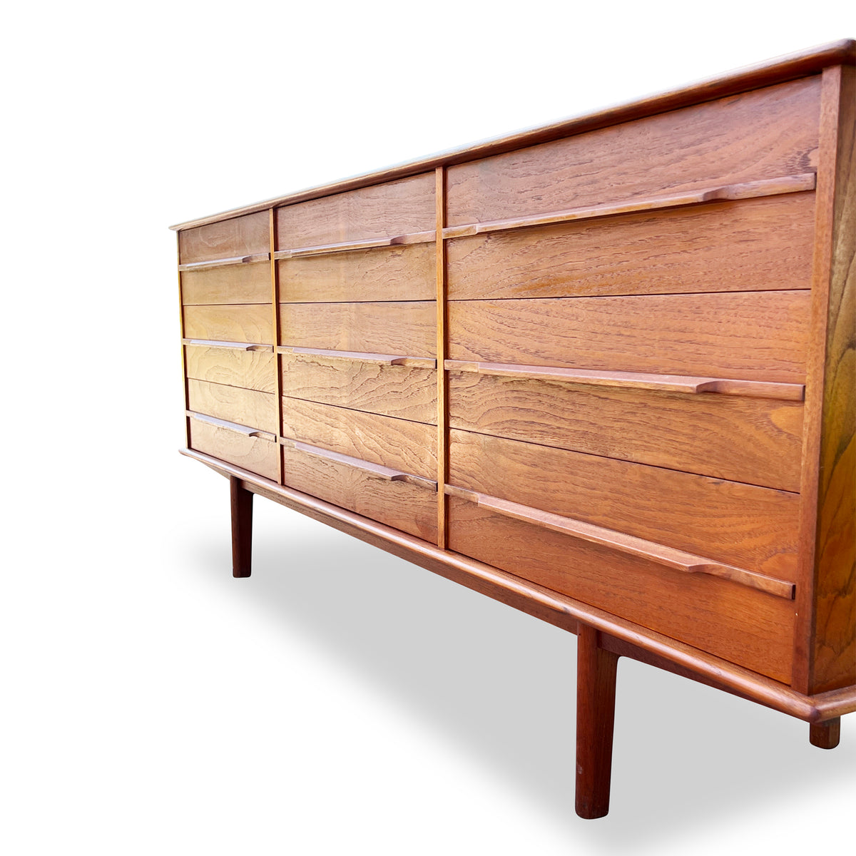 Teak Nine Drawer Dresser