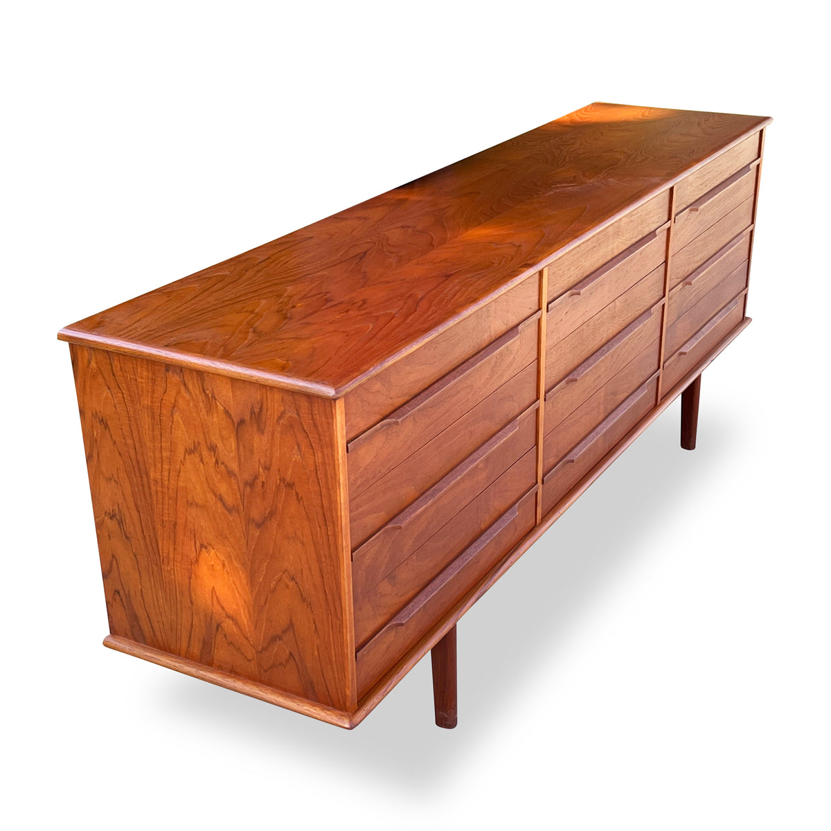 Teak Nine Drawer Dresser
