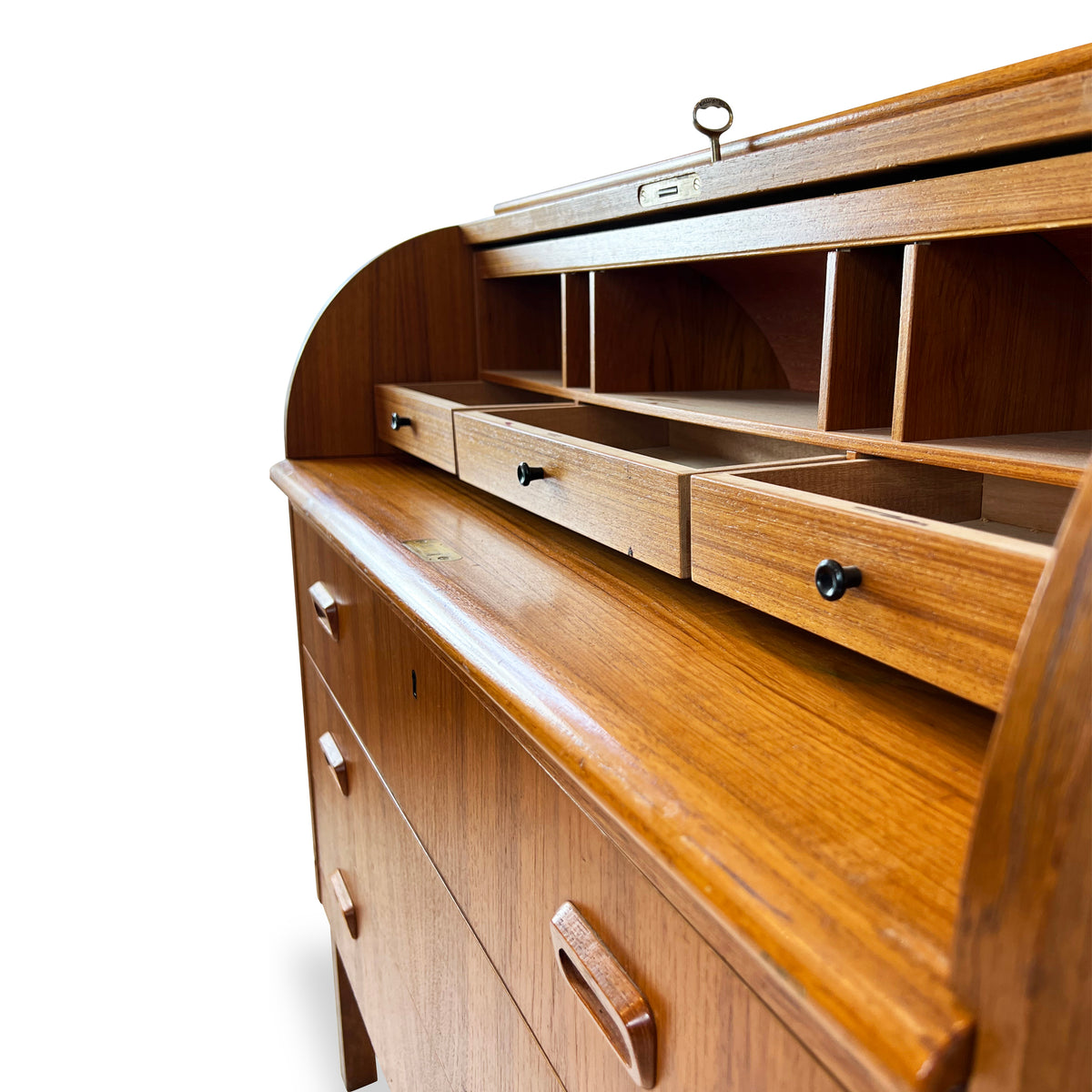 Teak Roll-Top Desk