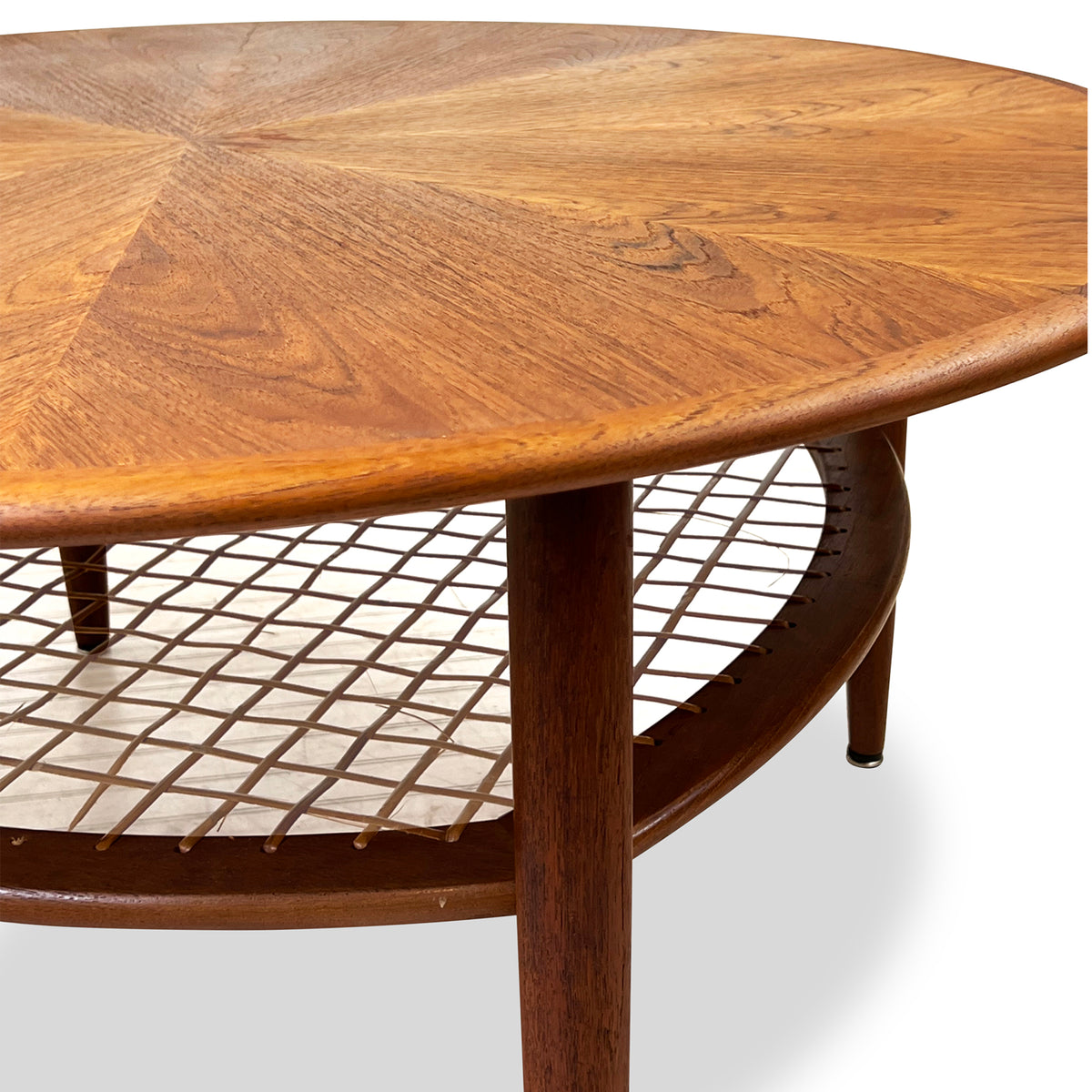 Round Teak Sunburst Coffee Table