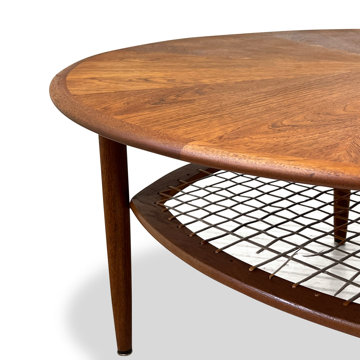 Round Teak Sunburst Coffee Table