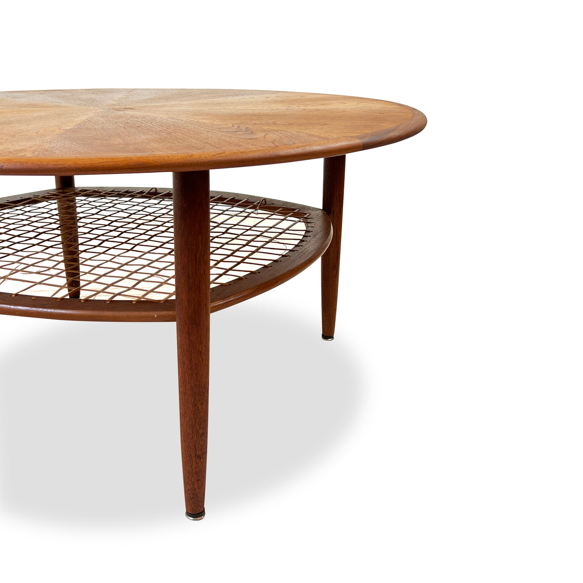 Round Teak Sunburst Coffee Table
