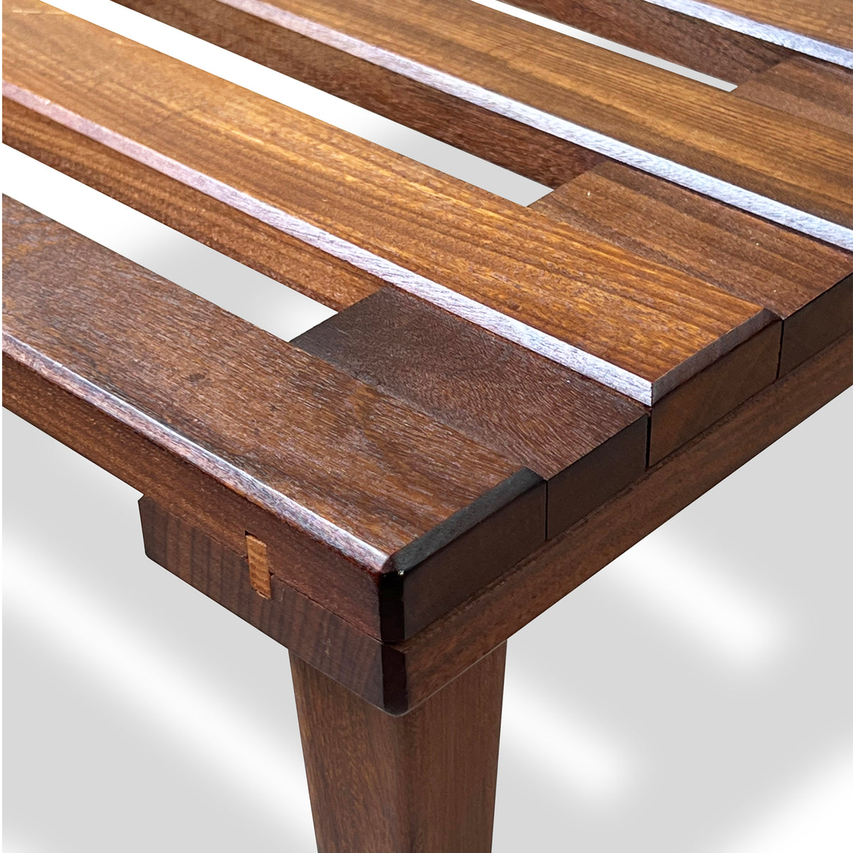 Solid Teak Slatted Bench