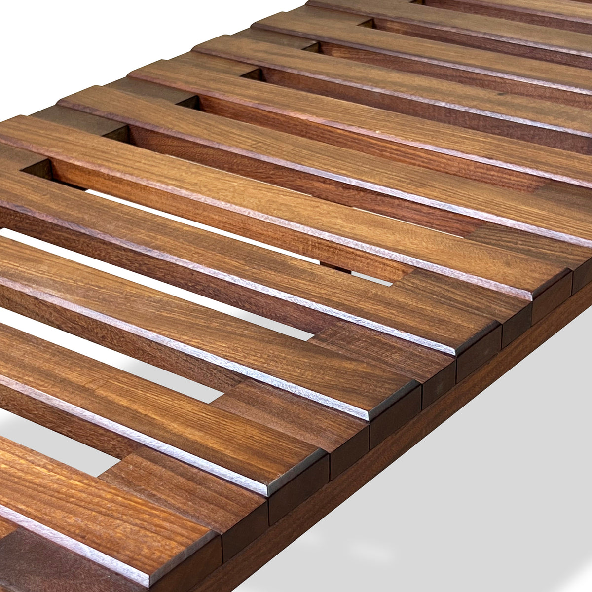 Solid Teak Slatted Bench