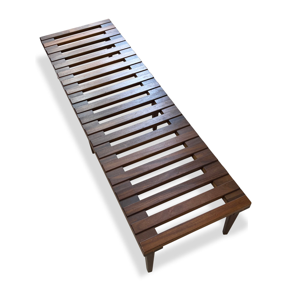 Solid Teak Slatted Bench