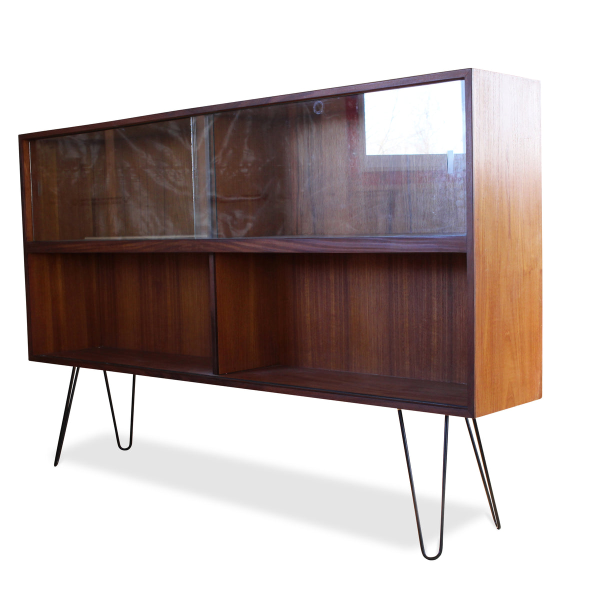 Teak Bookcase on Hairpin Legs