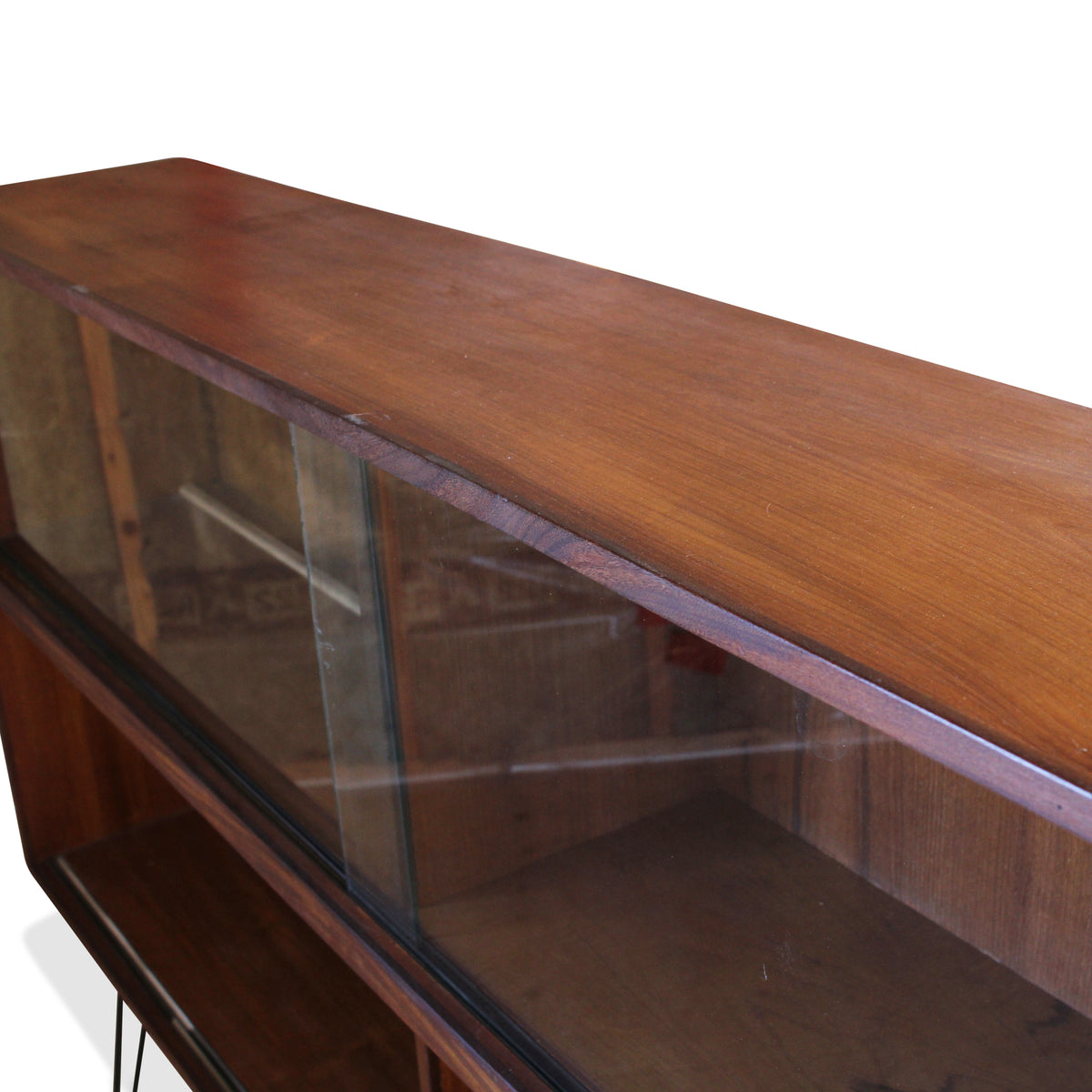 Teak Bookcase on Hairpin Legs