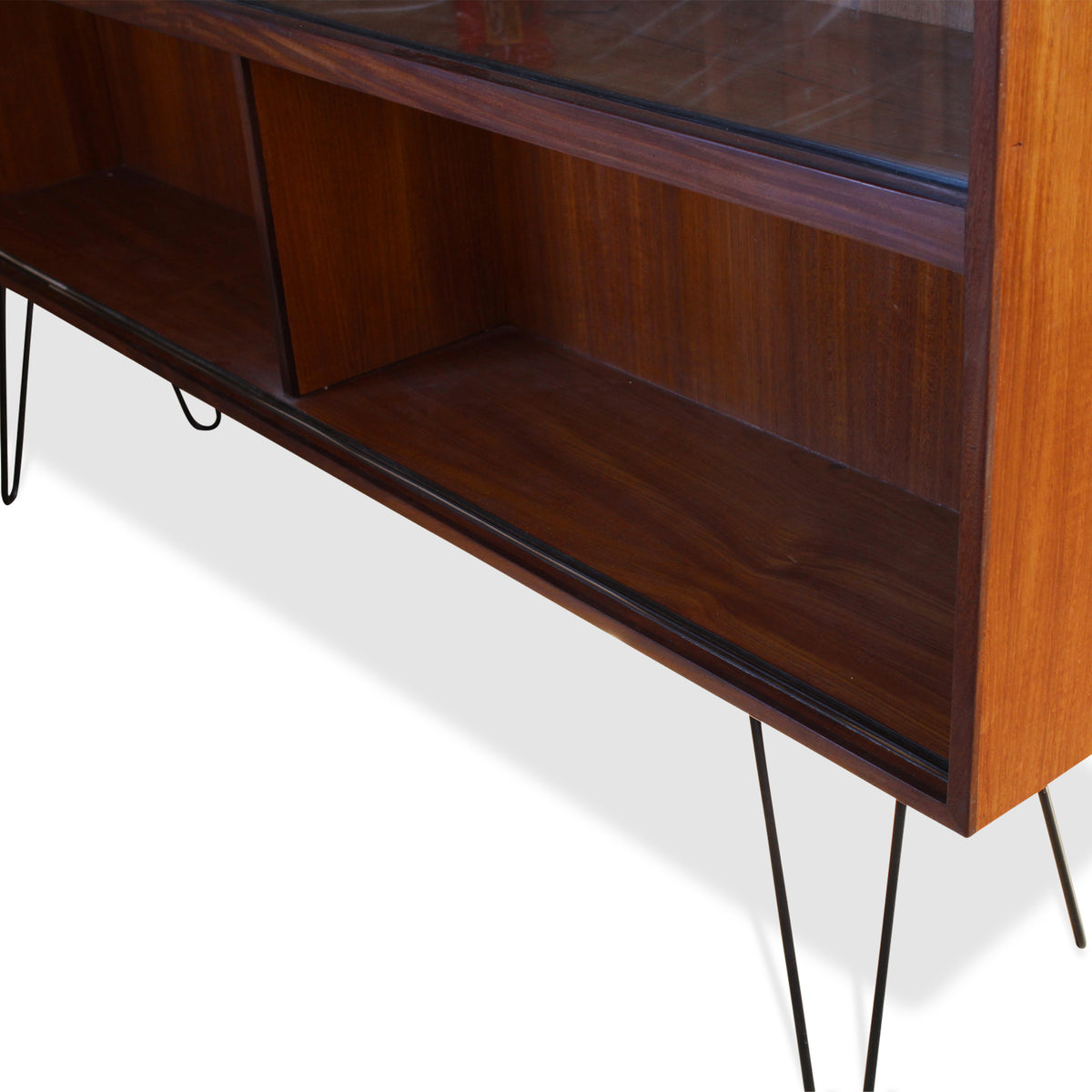 Teak Bookcase on Hairpin Legs