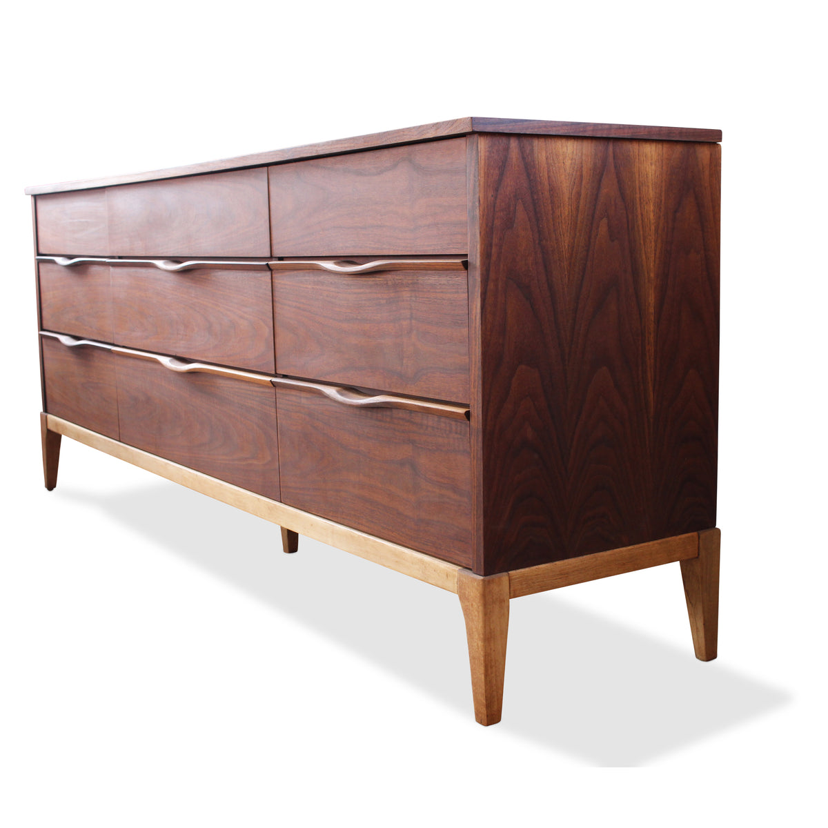 Walnut Nine Drawer Dresser by Kaufman Furniture 