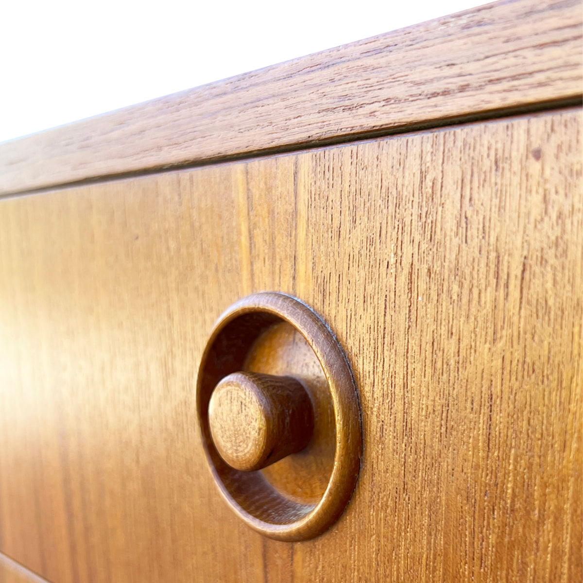 Teak Three Drawer Nightstands