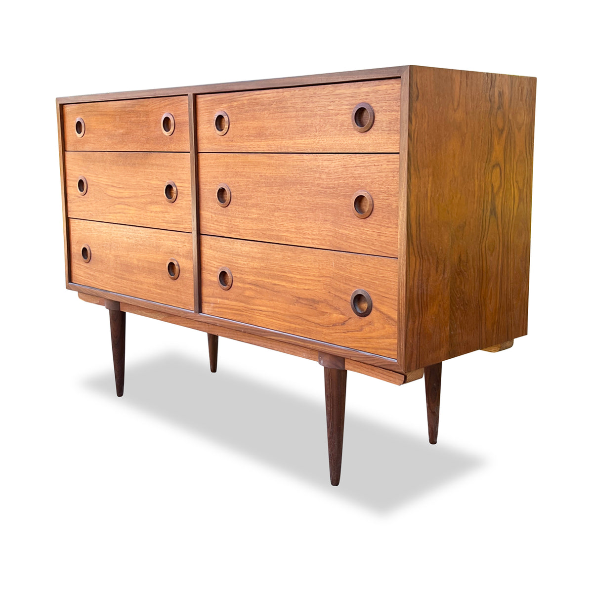 Teak Six Drawer Dresser