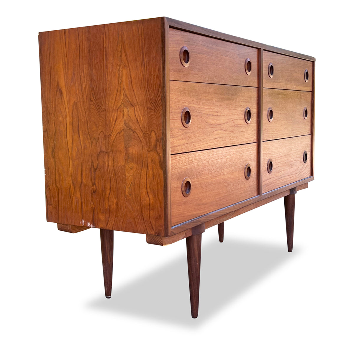 Teak Six Drawer Dresser