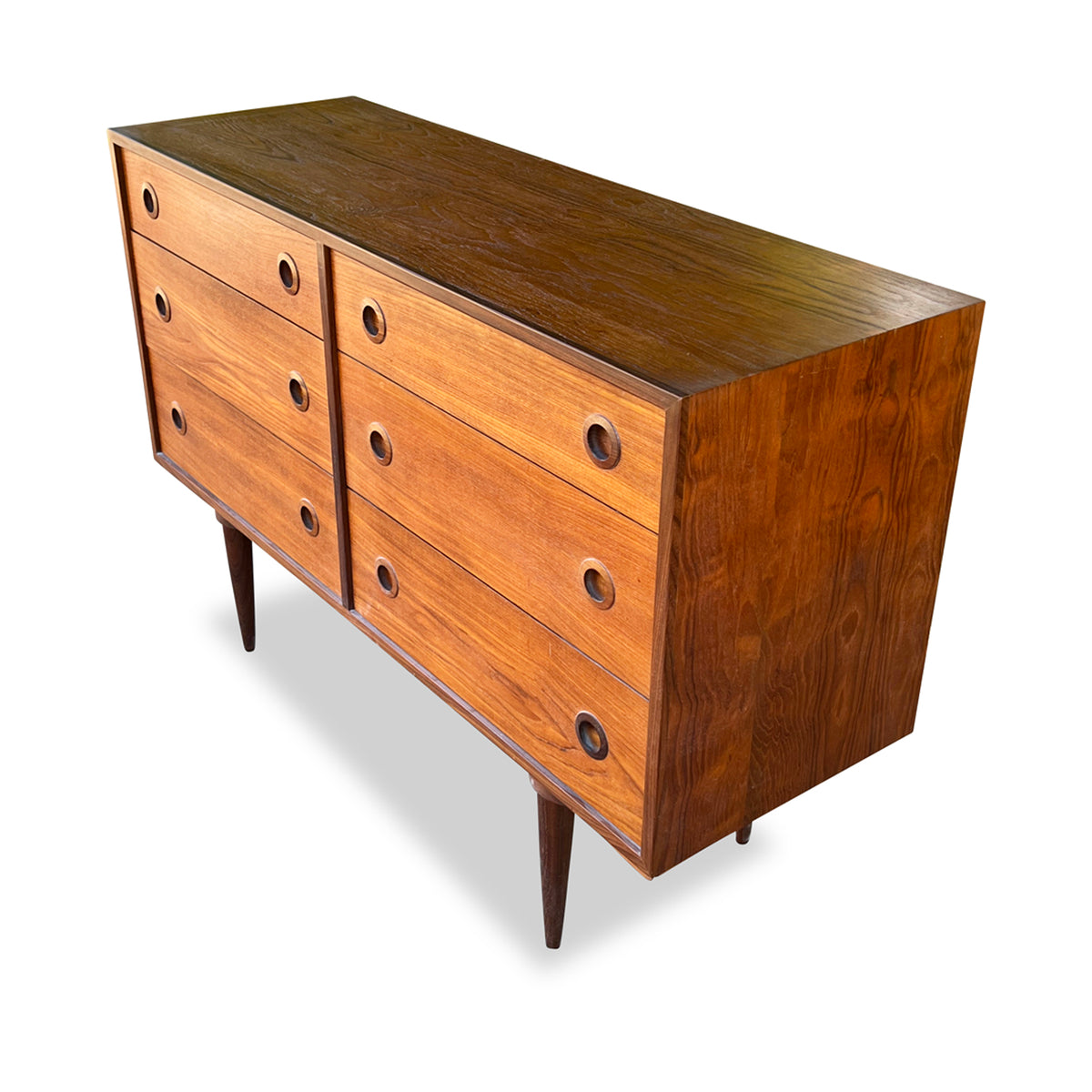 Teak Six Drawer Dresser