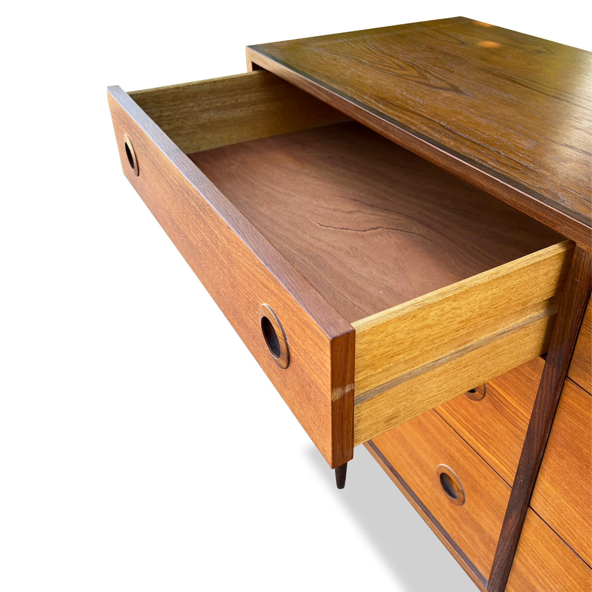 Teak Six Drawer Dresser