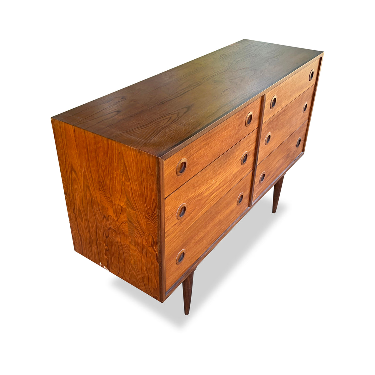 Teak Six Drawer Dresser